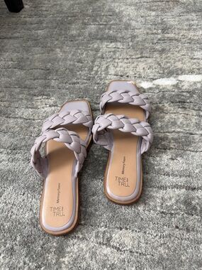 Time and Tru Braided Slide Sandals in Lilac